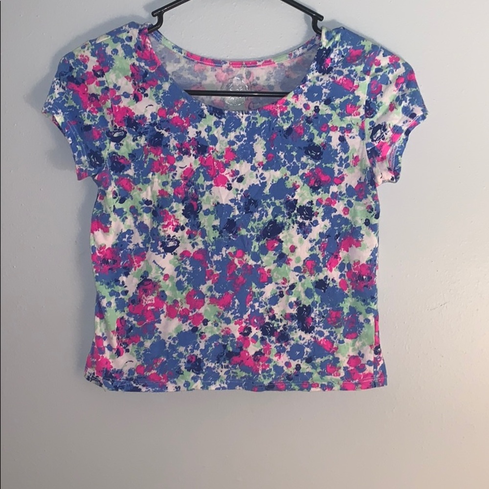 New splattered girls cropped shirt